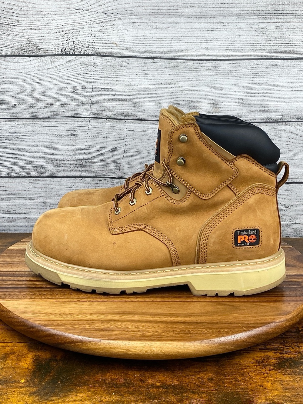 Timberland PRO Men's Pit Boss 6" Work Boot Wheat Steel Toe Shoe Size 13 Wide